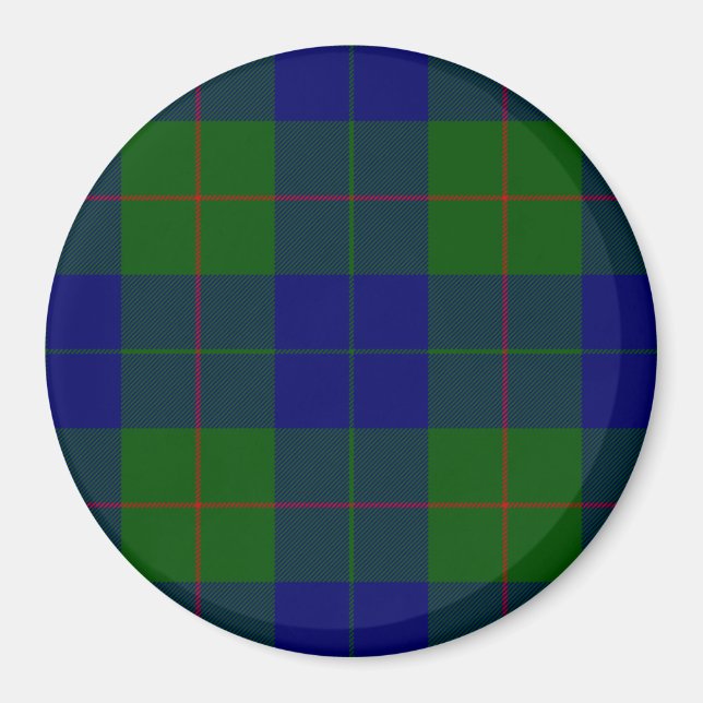 Imã Xadrez azul-tartan-de-clã-barro (Frente)