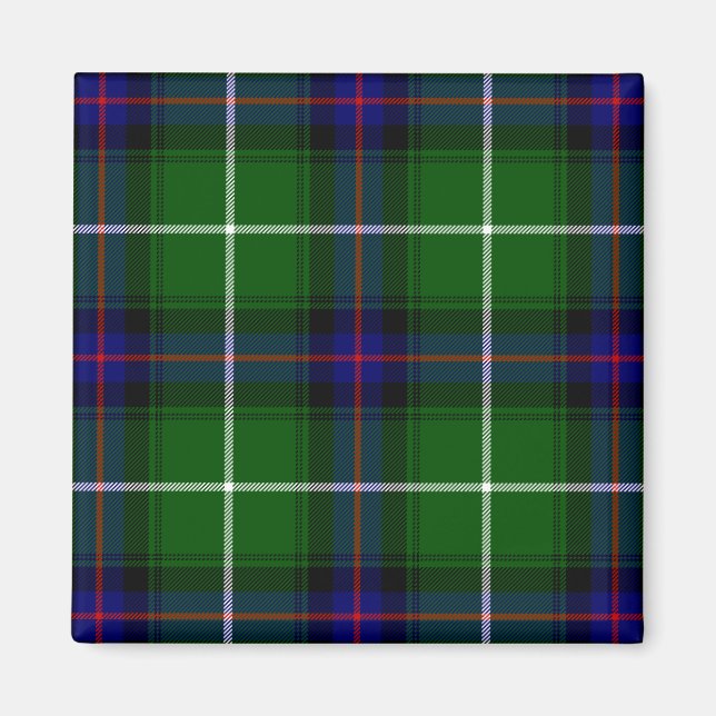 Imã Xadrez azul verde MacDonald tartan (Frente)