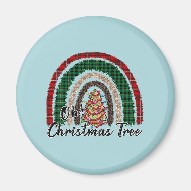 Imã Xadrez Buffalo e Impressão do Leopardo Arco-Íris ( (Frente)