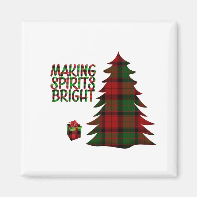 Imã Xadrez de Árvore de Natal (Frente)