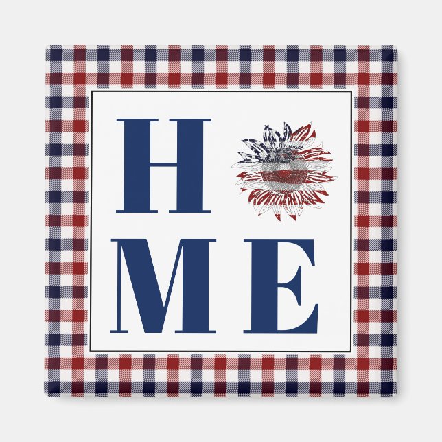 Imã xadrez de búfalo girassol "Casa"  (Frente)