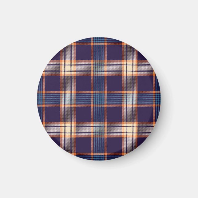 Imã Xadrez de Tartan, textura colorida do marinho. (Frente)