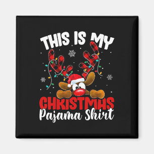 Imã Xadrez Reindeer Este É Meu Pijama De Natal Xmas F