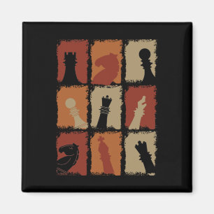 Imã Xadrez - Retro de Peças de Xadrez