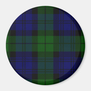 Imã xadrez verde azul de tartan Black Watch