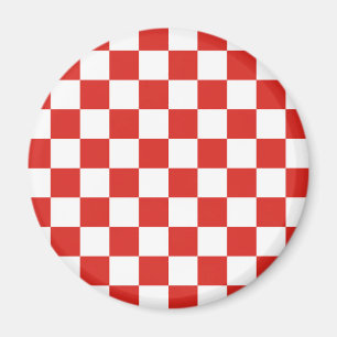 Imã xadrez vermelho branco