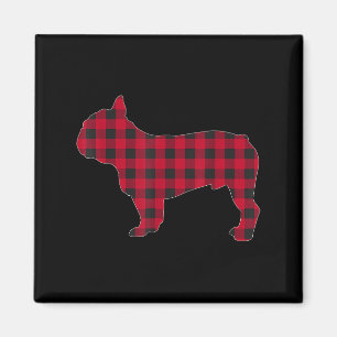 Imã Xadrez Vermelho Bulldog Francês Amante de Cachorro