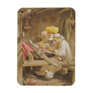Ímã Xailes da caxemira: Tecelagem, 1863 (chromolitho)