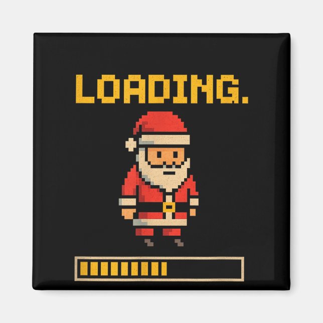 Imã Xel Santa Loading Retro Christmas Gamer Shirt  (Frente)