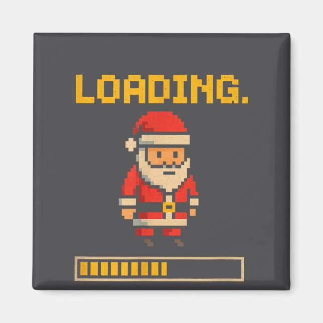 Imã Xel Santa Loading Retro Christmas Gamer Shirt  (Frente)