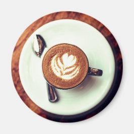 Imã Xícara de café cappucccino latão branco