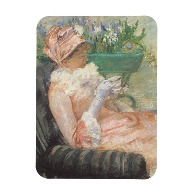 Ímã Xícara de Chá por Mary Cassatt, Impressionismo Vin (Vertical)