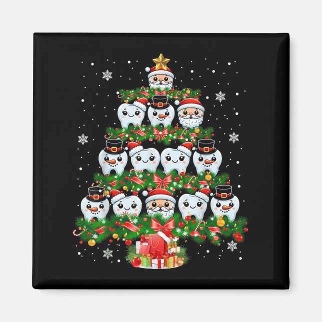 Imã Xmas Luzes Dentes Dentistas Dentistas Dentes Dente (Frente)