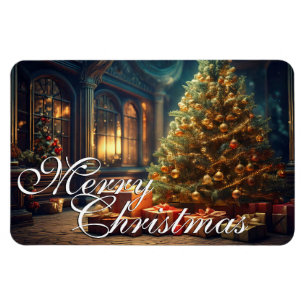 Ímã Xmas Motif com presentes na árvore de Natal