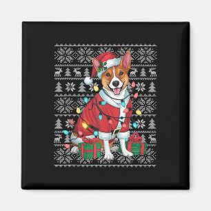 Imã Xmas Sweater Style Fely Papais noeis Basenji Dog C