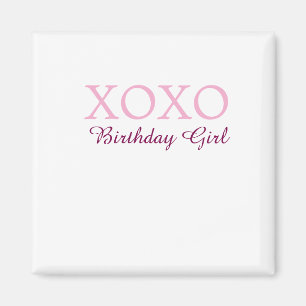 Imã Xoxo aniversário menina nome rosa mauve simples am