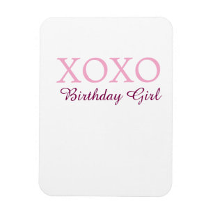 Ímã Xoxo aniversário menina nome rosa mauve simples am
