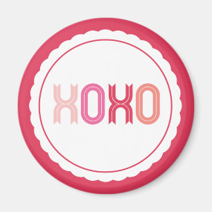 Imã XOXO Love & Kisses Scalloped Sweet Dia de os namor