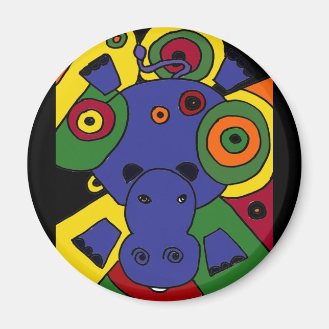 Imã XX- Hippo Abstrato Art (Frente)