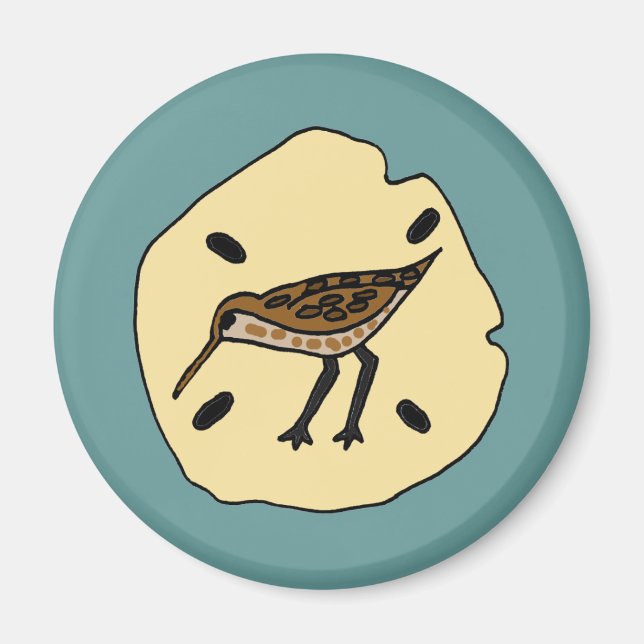Imã XX- Sandpiper em um Design de praia Sanddolar (Frente)