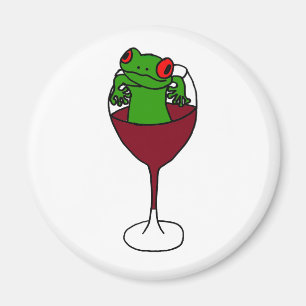 Imã XX- sapo de árvore em um vidro de vinho