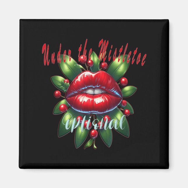 Imã Y Christmas Mistletoe Lips - Naughty Holiday Tee W (Frente)