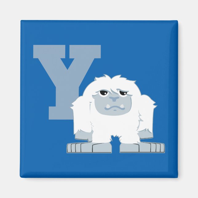 Imã Y é para Yeti Cute Cartoon Yeti Monster (Frente)