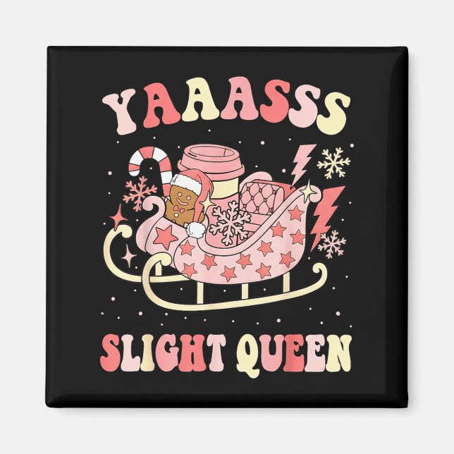 Imã Yaas Sleigh Queen Sleigh Girl Matching Christmas P (Frente)