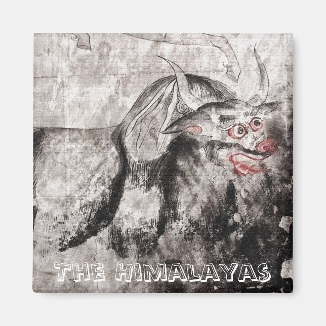 Imã Yak, Yak - Arte Antiga Tibetana (Imã de geladeira) (Frente)