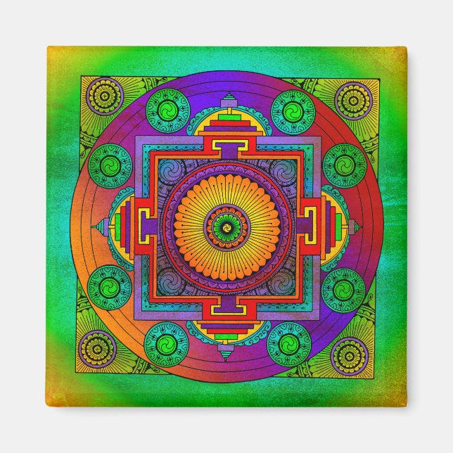 Imã YANTRA - roda do excelente - violeta verde (Frente)
