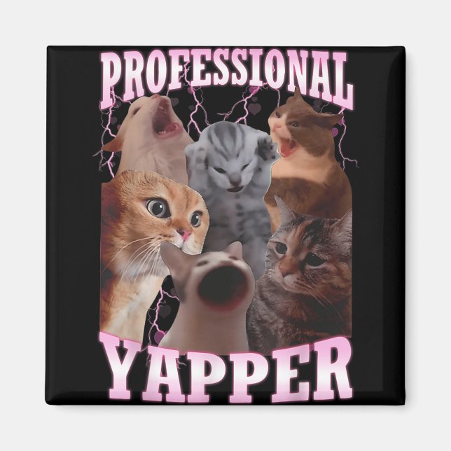 Imã Yapper Profissional Memória de Gato Engraçado Espe (Frente)