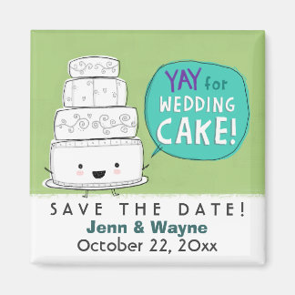 Imã YAY para Bolo de Casamento! Humorous Salve a Data
