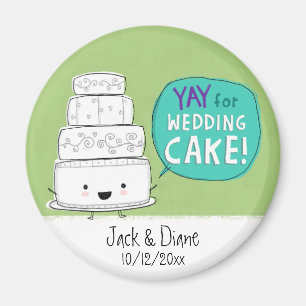 Imã YAY para o bolo de casamento!  Customizável