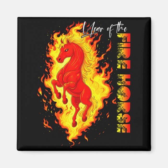 Imã Year Of The Fire Horse Happy Chinese Lunar New Yea (Frente)