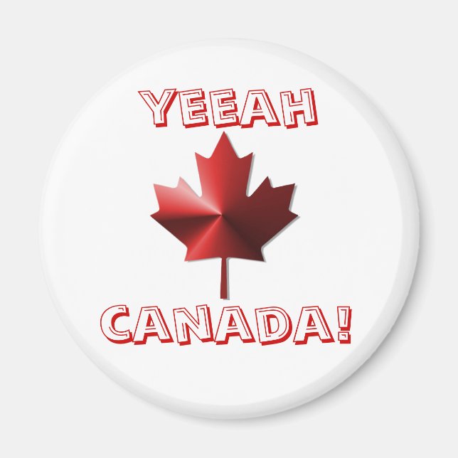 Imã Yeeah Canada Flag Maple Leaf Magnet (Frente)