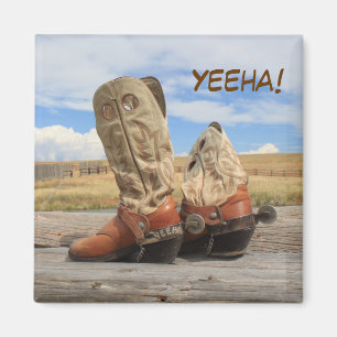 Imã Yeeha Rustic Western Boot Magnet