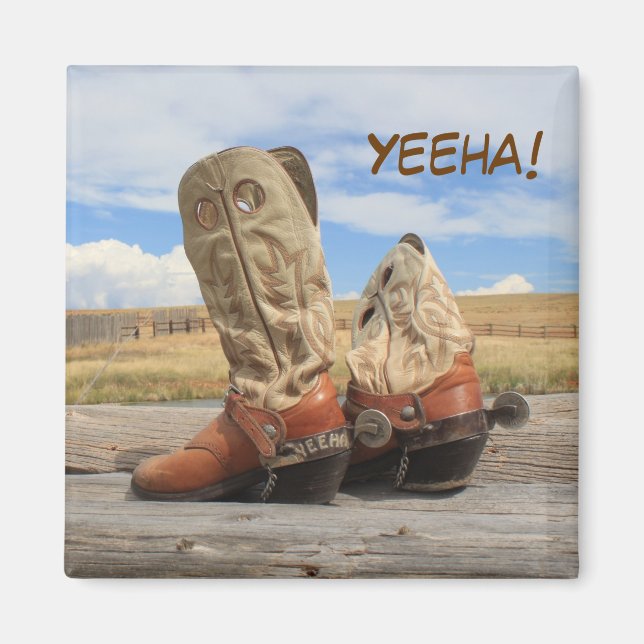 Imã Yeeha Rustic Western Boot Magnet (Frente)