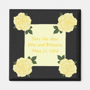 Imã Yellow roses, Save the date wedding magnets
