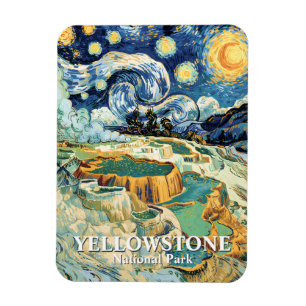 Ímã Yellowstone Inverno Mammoth Hot Springs Van Gogh
