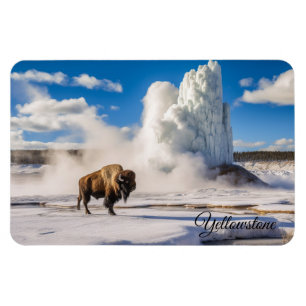 Ímã Yellowstone Magnet-Buffalo Geyser