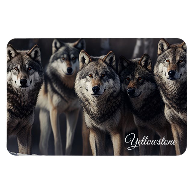 Ímã Yellowstone Magnet-Wolves (Horizontal)