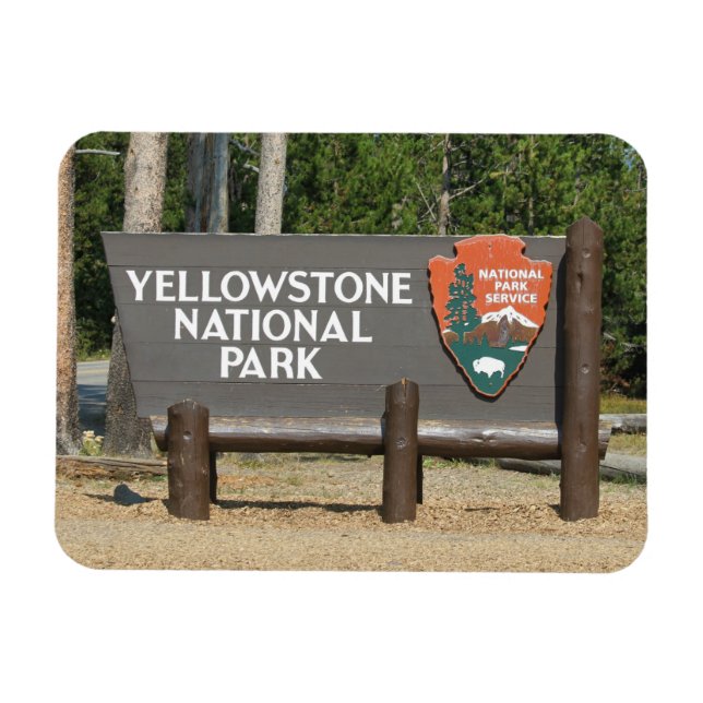 Ímã Yellowstone National Park, sign, Wyoming, U. S. (Horizontal)