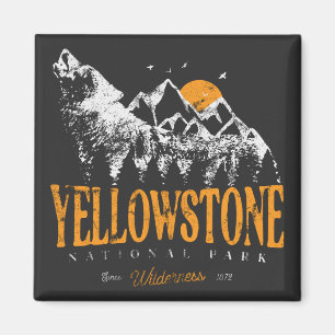 Imã Yellowstone National Park Wolf Mounates Vintage