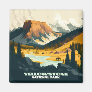 Imã Yellowstone National Park Wyoming Mounties Retro