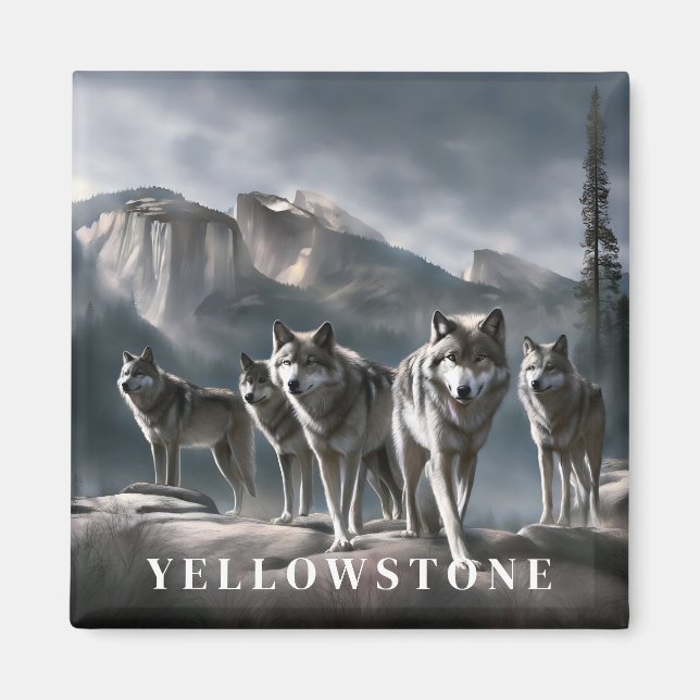 Imã Yellowstone Wolf Magnet (Frente)