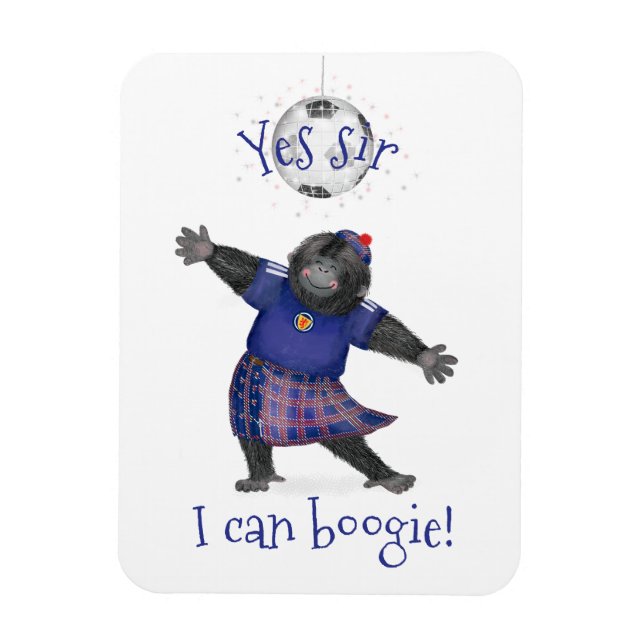 Ímã Yes sir, I can boogie gorilla football magnet (Vertical)