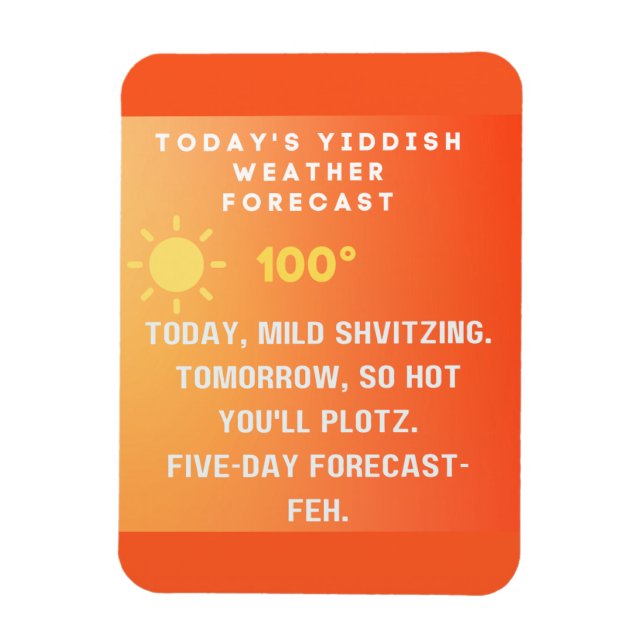 Ímã Yiddish Weather Forecast  (Vertical)