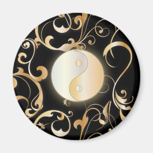 Imã Yin dourado & Yang com rolos