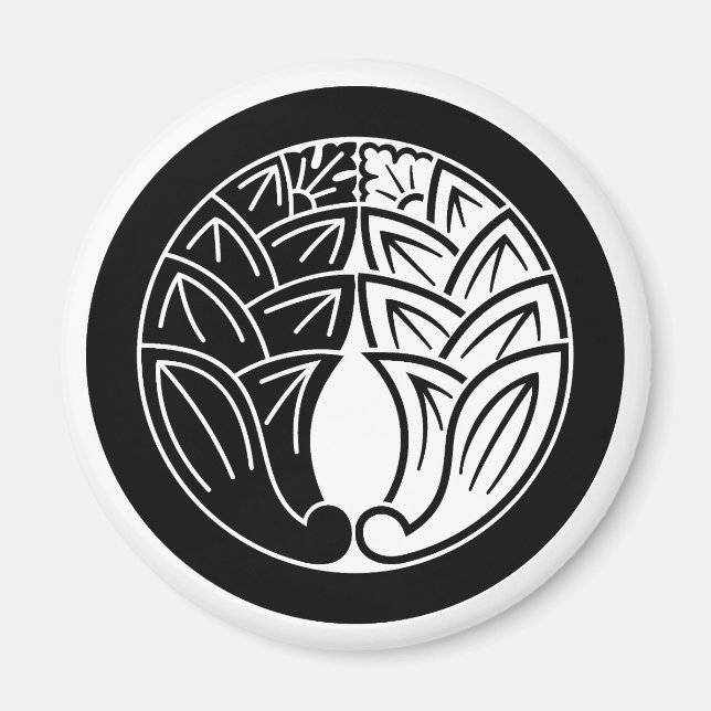 Imã Yin e yang Abraçando gengers japoneses em círculo (Frente)