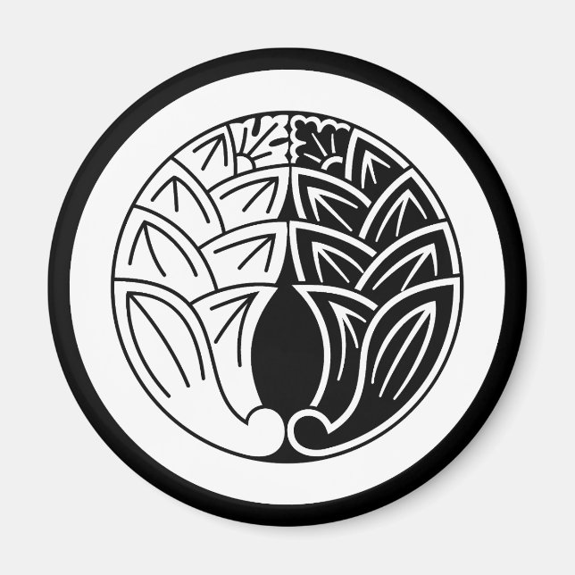 Imã Yin e yang Abraçando gingers japoneses em círculo (Frente)